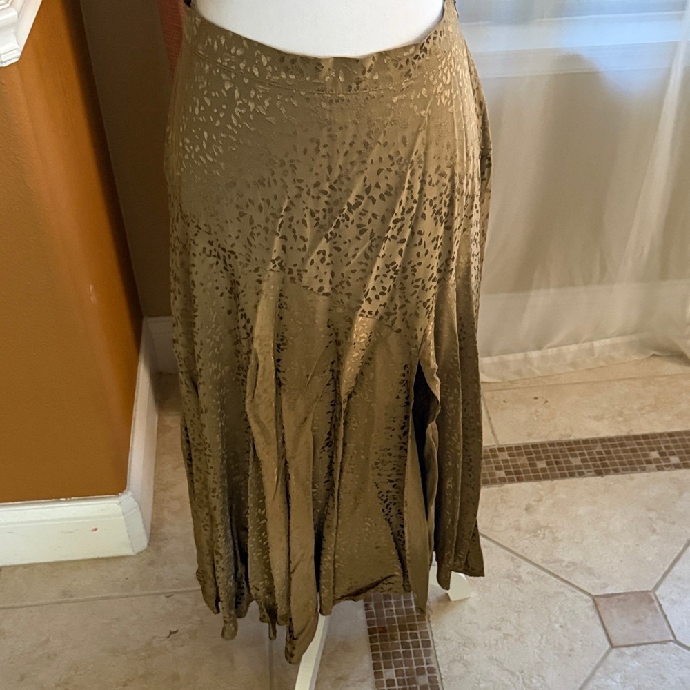 Zara Olive Green Y2K Maxi Skirt